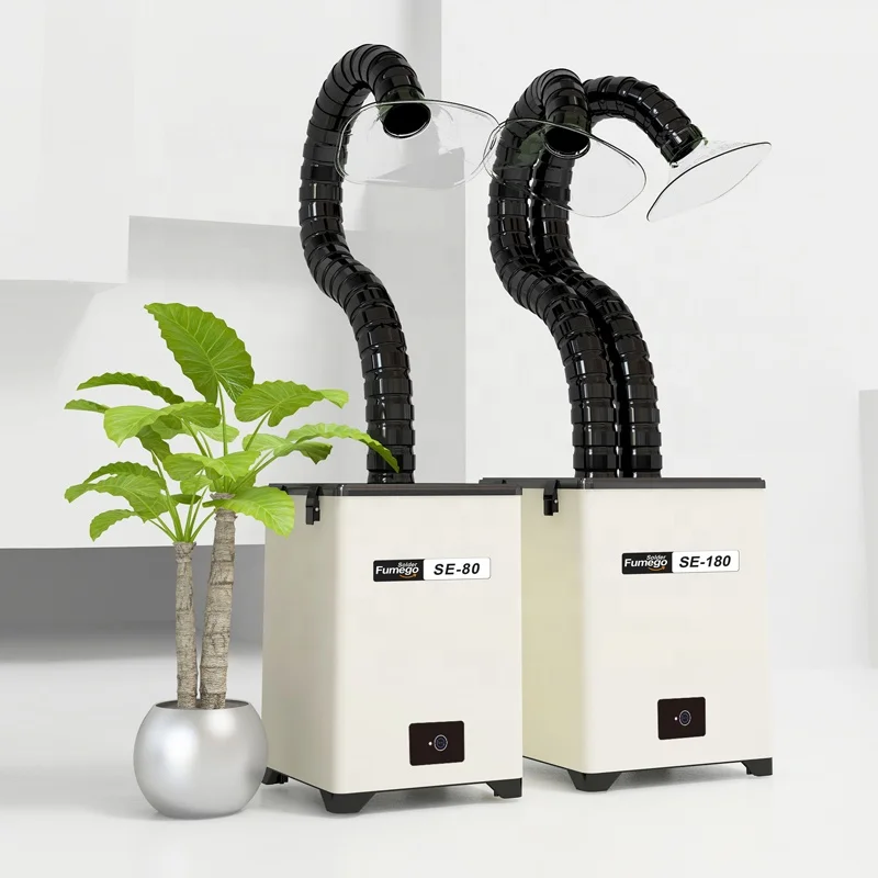 Low Cost Economic smoke extractor 150W SE-180 double arm desktop fume extractor for dtf