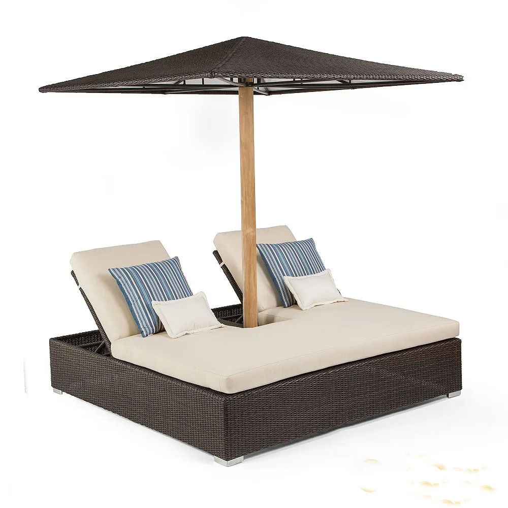 Hot sell design 3 meter round cheap white garden outdoor furniture umbrella brown color beach umbrella