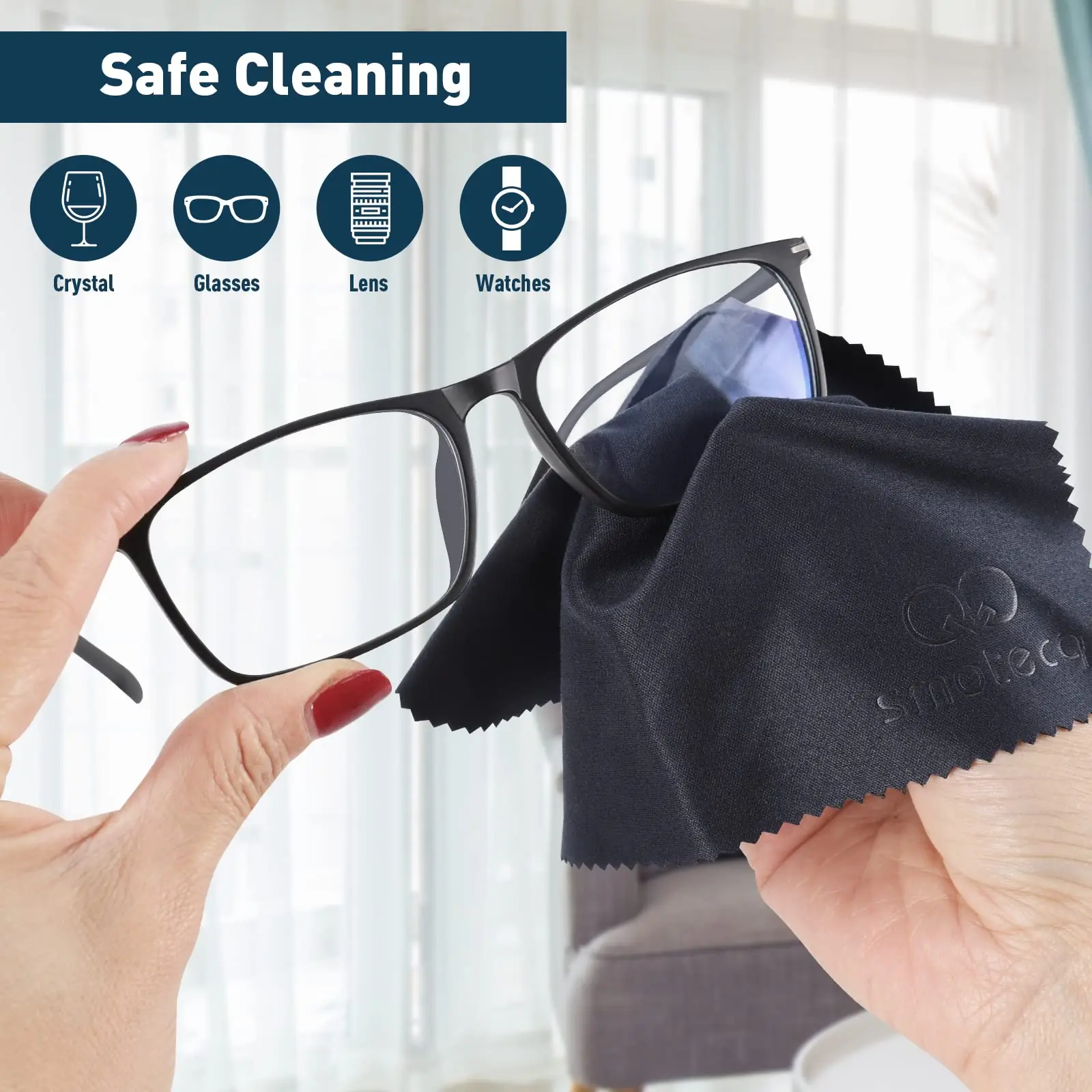 Custom Large Eyeglasses Towel Cloth For Sunglasses Lens, Chamois Microfiber Lens Cleaning Cloth With Print