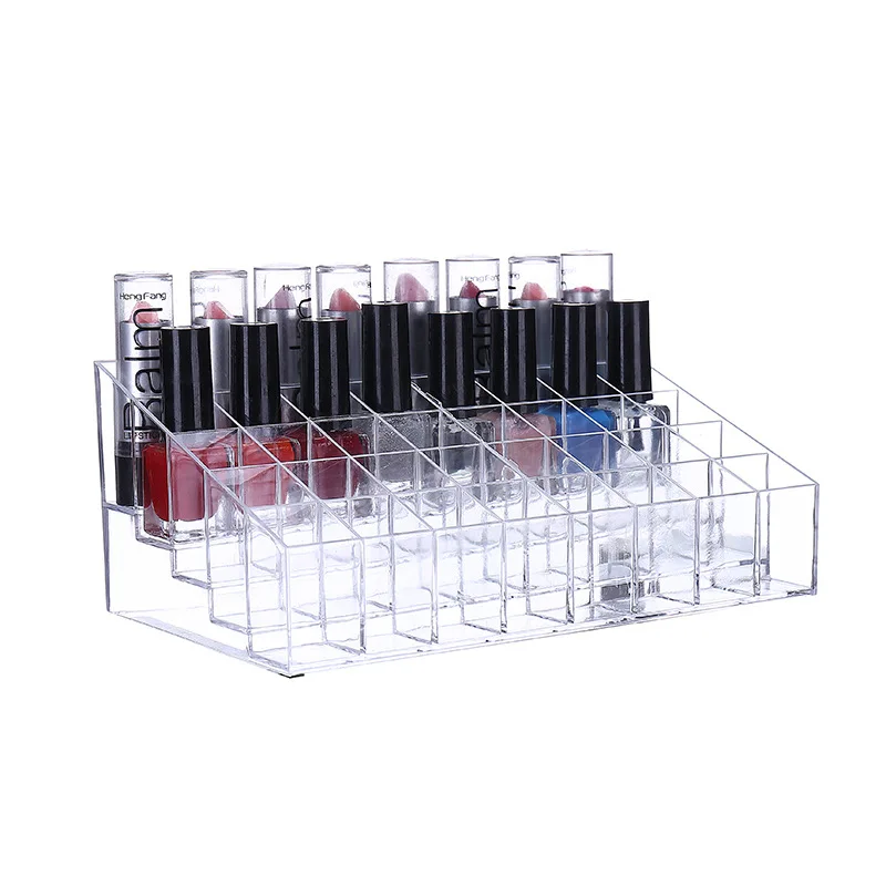 40 Slot Acrylic Lipstick and Cosmetics Storage Box - Cosmetics Display Box - Transparent