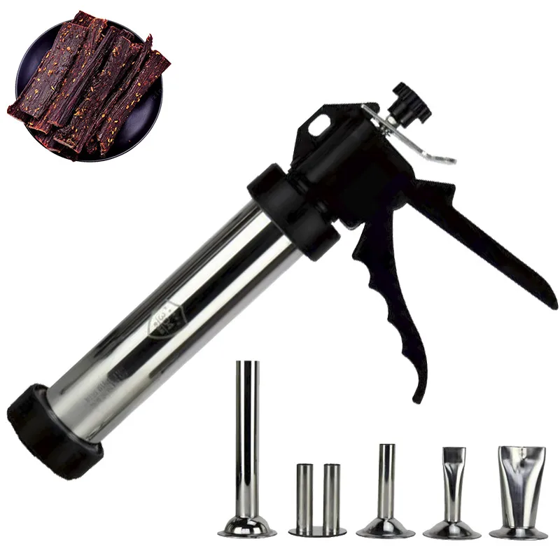 stainless steel beef jerky treats extruder syringe injector for meat sausage hot dog meat maker strip squeezer gun tip