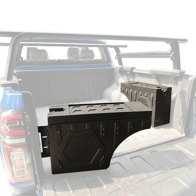 High Quality Pick Up Truck Storage Box / Tool Box With Lock Use Left Side And Right Side