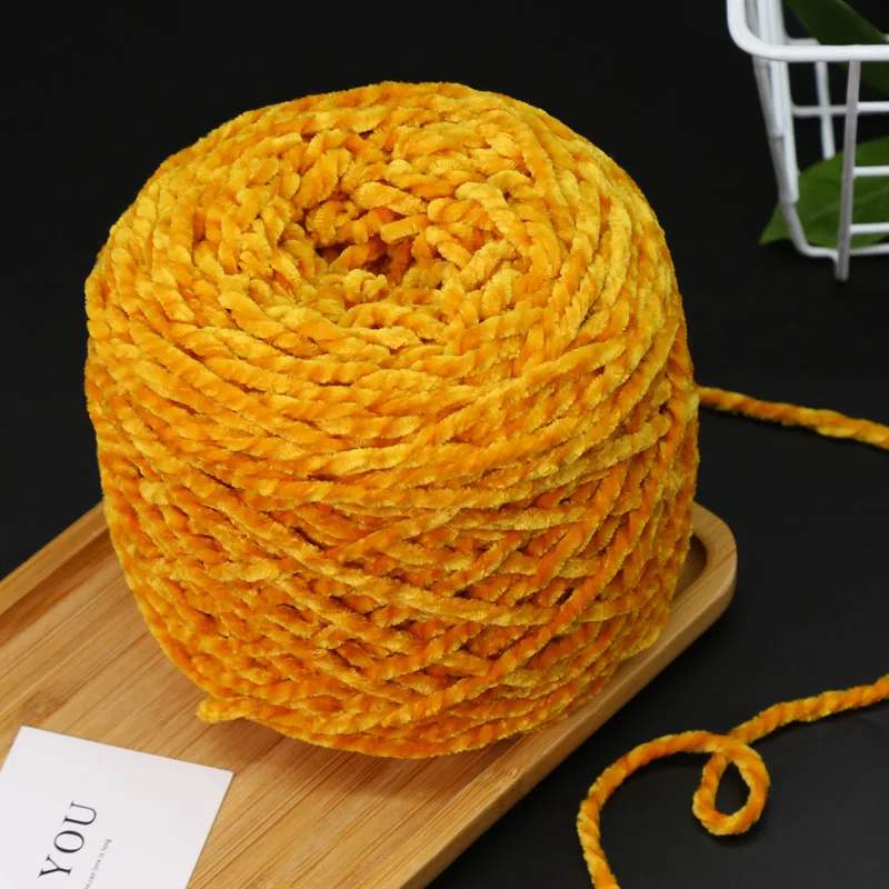 High Three Strands Chenille Wool 3 Strands Velvet Crochet Thread Woven Scarf Thread Handmade Sweater Thread DIY Polyester Yarn
