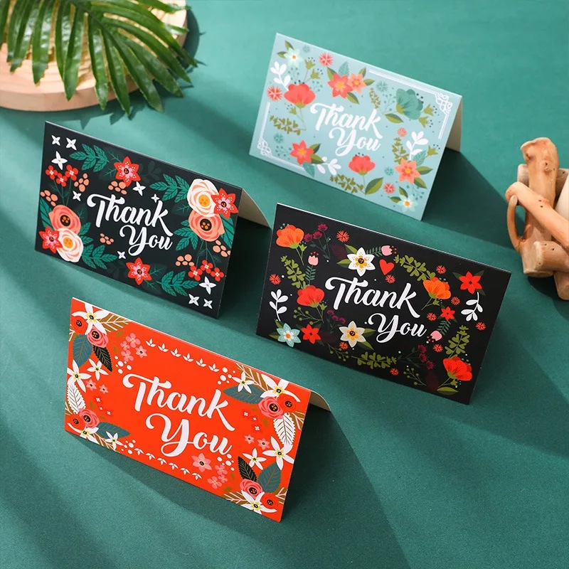 Set Of 6 Thanksgiving Greeting Card With Envelope Green Leaf Wreath Decorations  Thank You Cards