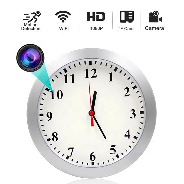 2021 Wifi шпионские настенные часы CCTV камера 1080P 30fps 128 Гб