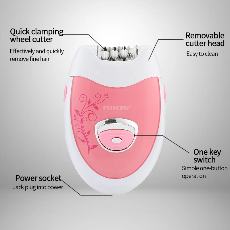 NIKAI NK7805 2 in 1 women rechargeable electric hair removal handset home use device epilator