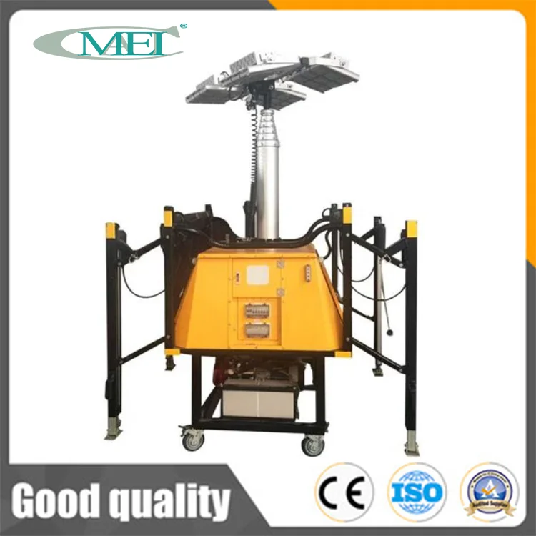 Строительная Мобильная наружная световая башня с прицепом установленная дизель-генераторная мобильная осветительная