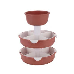 Multi-layer rotating hot pot drain basket creative assortment multifunctional combination fruit and vegetable plate household ga