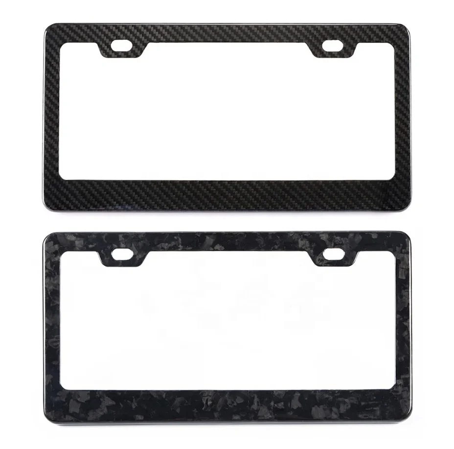 3K Carbon Fiber Car License Plate Frames Number Plates US/CA Version