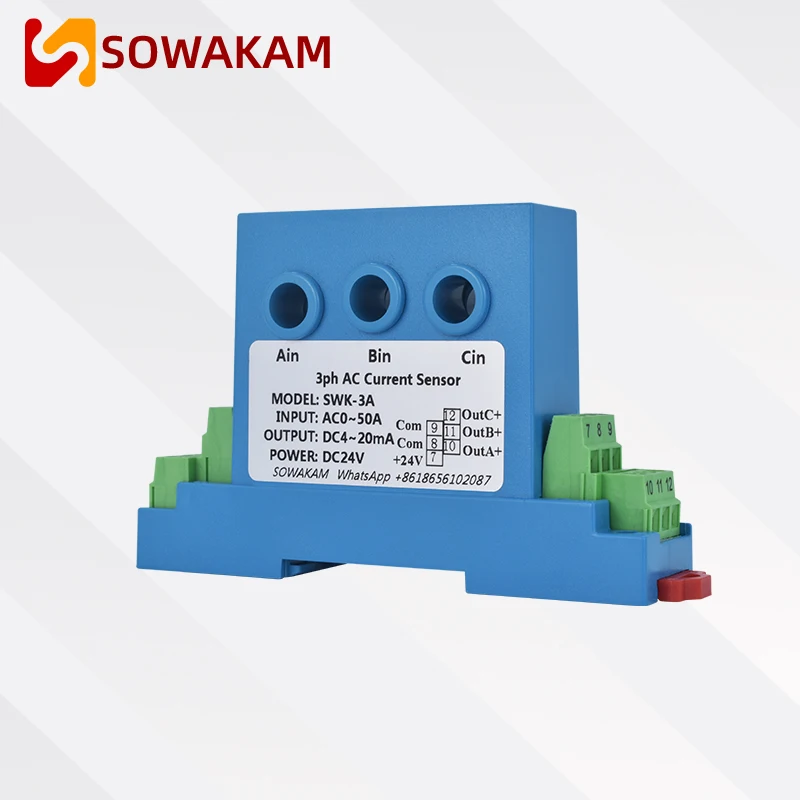 SWK-3A AC current sensor with 8 mm Aperture 1A 2A 5A 10A 50A/ 4-20mA 5V RS485 micro current transducer