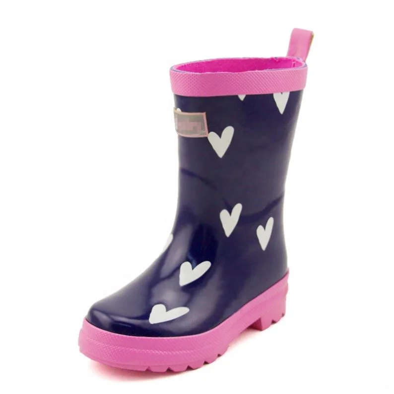Lapps High Quality Custom Pattern Safety Gum Non Slip Waterproof Kids Ankle Boot Shoes Children Rain Boots