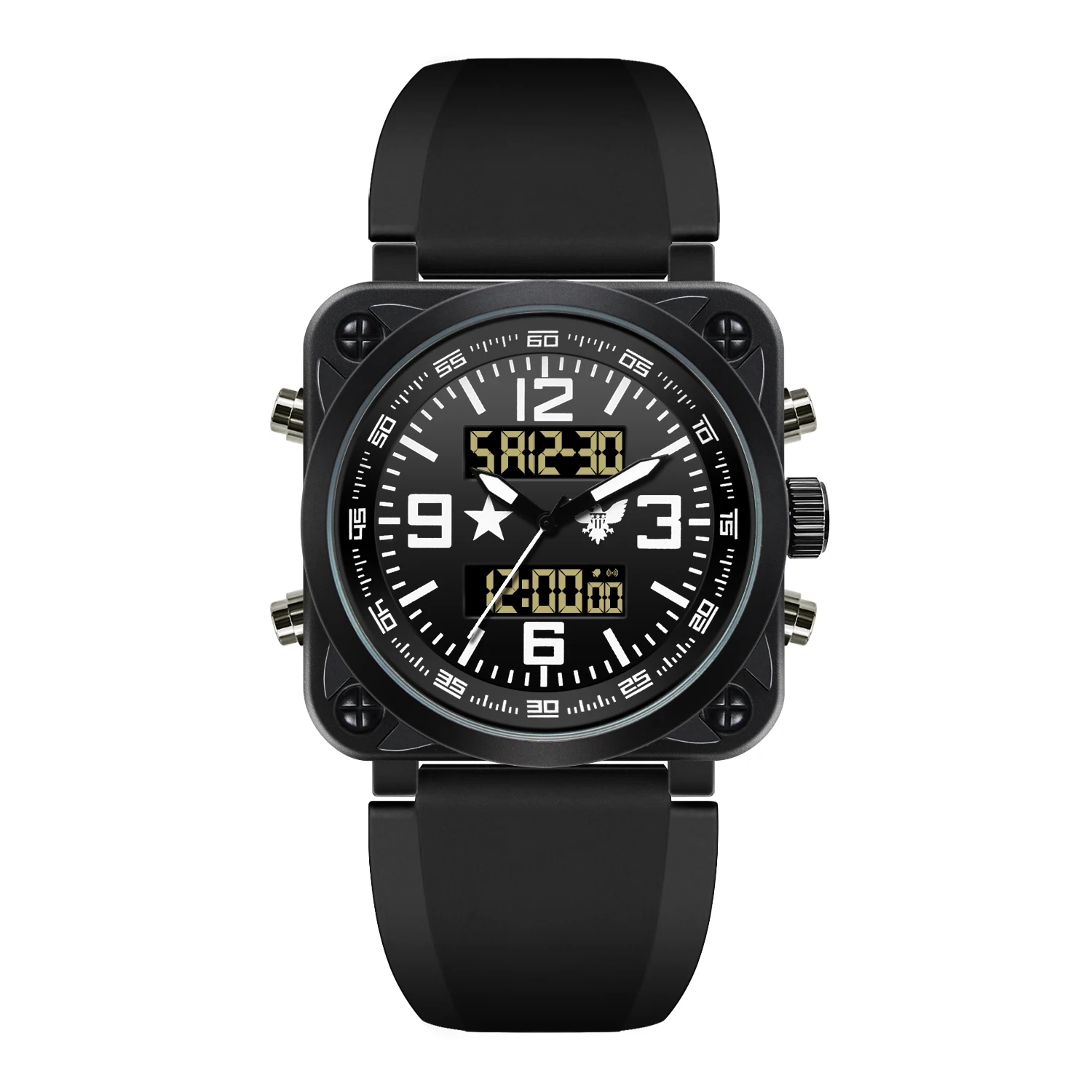 3ATM Waterproof Military Watch with Quartz Men Army Online Shopping Wrist Watches Sports Alarm Analog and Digital Watch for Men