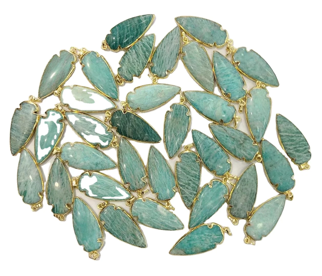 Traditional Gemstone Natural Stone Charms Trendy Crystal Jade Pendant Gold Plated Wire Unisex Necklace Pendant Women Man Jewelry