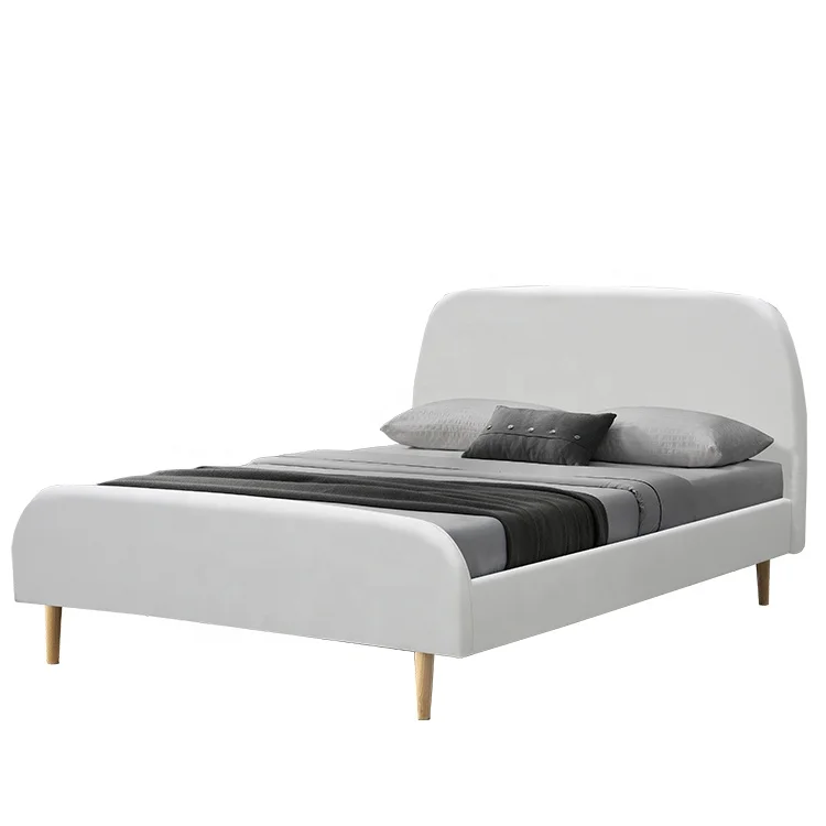 Willsoon 1196 Luxury Scandinavia Round Corner Modern Design Bedroom Furniture Linen Fabric LIT Bed