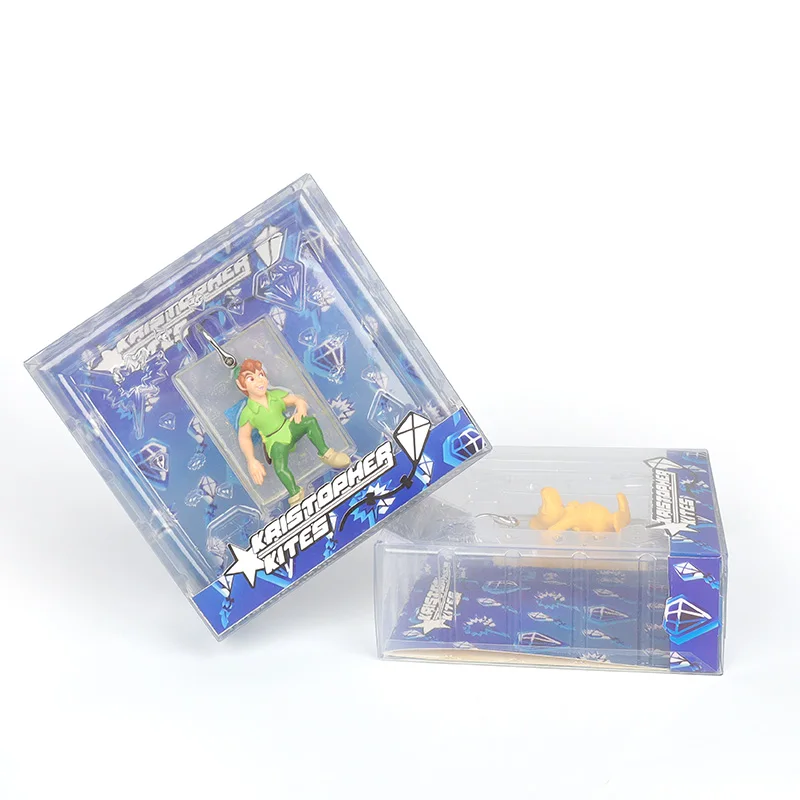 new promotional customized plastic box funko pop key chain keyring cd-keychain cute logo box case custom packaging box