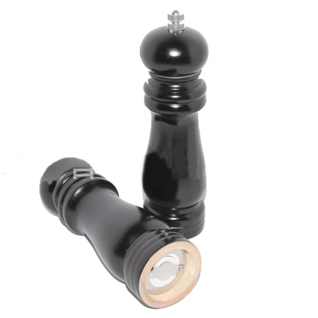 Handmade Manual Wood Spice Salt Shaker  Wooden Salt/Pepper Grinder&Wooden Pepper Mill