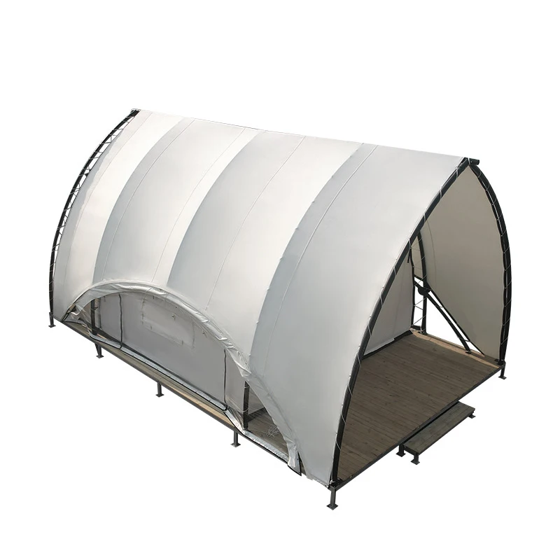 T138 Hot sale outdoor sailing shape safari resort glamping steel tent hotel