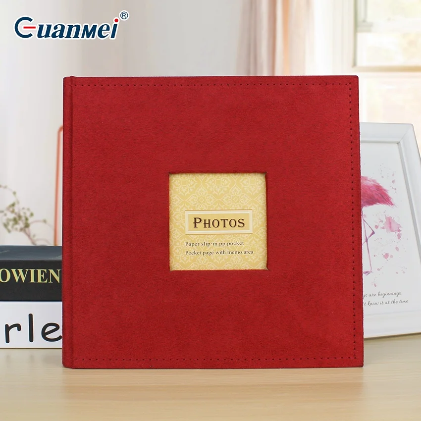 Sewn Bonded Photo Album Book, Family Albums, Cloth Cover Pocket 200 Photos Hold 4X6 Picture  Horizontally,white