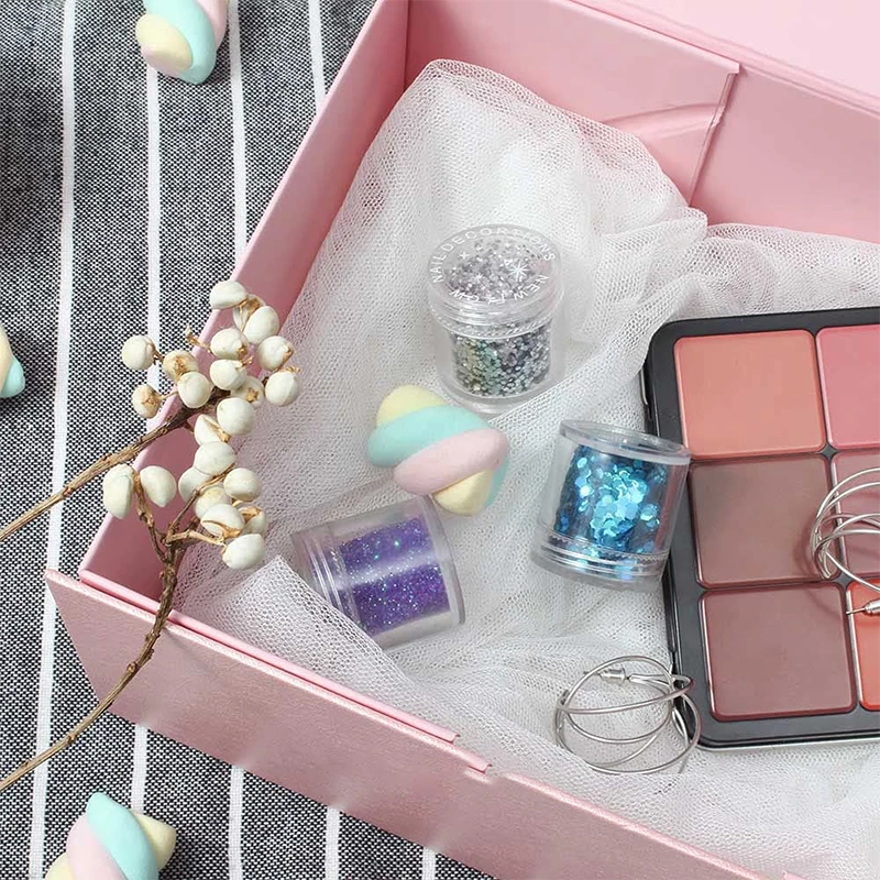 Pink Custom Logo Premium Luxury Cardboard Paper Gift Magnetic Folding Packaging Box For Dress With Ribbon