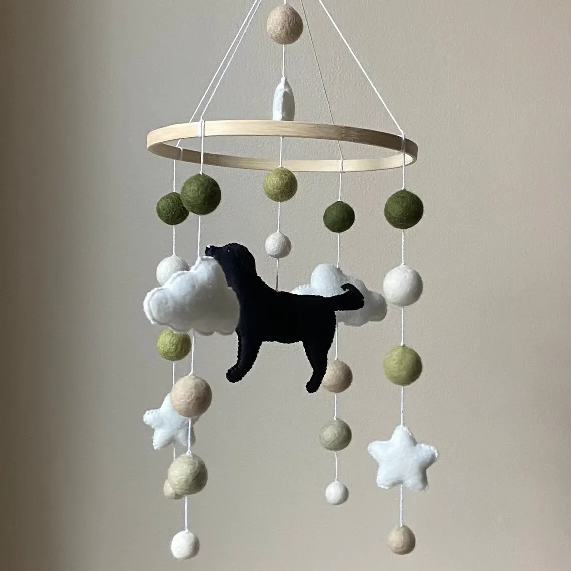 montessori golden retriever nordic stuffed handmade nursery decor high quality soft bed toy dog felt baby crib mobile