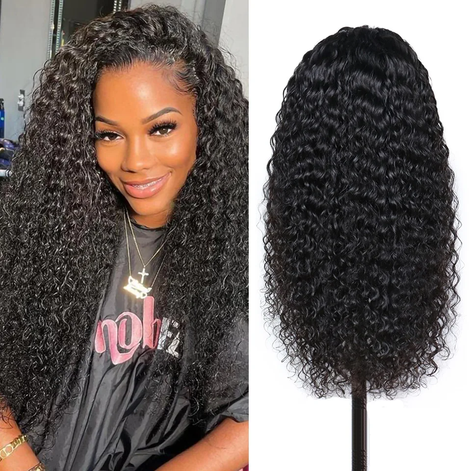 wholesale cuticle aligned raw hair glueless hd lace frontal wigs, Transparent Straight  curly wave 134 Lace Part Wig