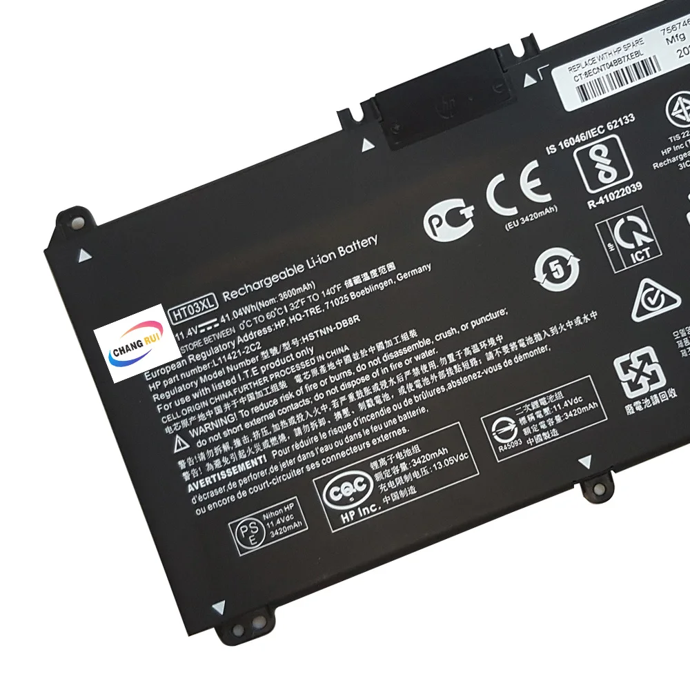 HT03XL 41Wh Laptop Battery for HP Pavilion 14-ce 14-dh 14m-dh 14t-dh 15-cs 15-cu 15-cw Genuine Original Li-ion Battery