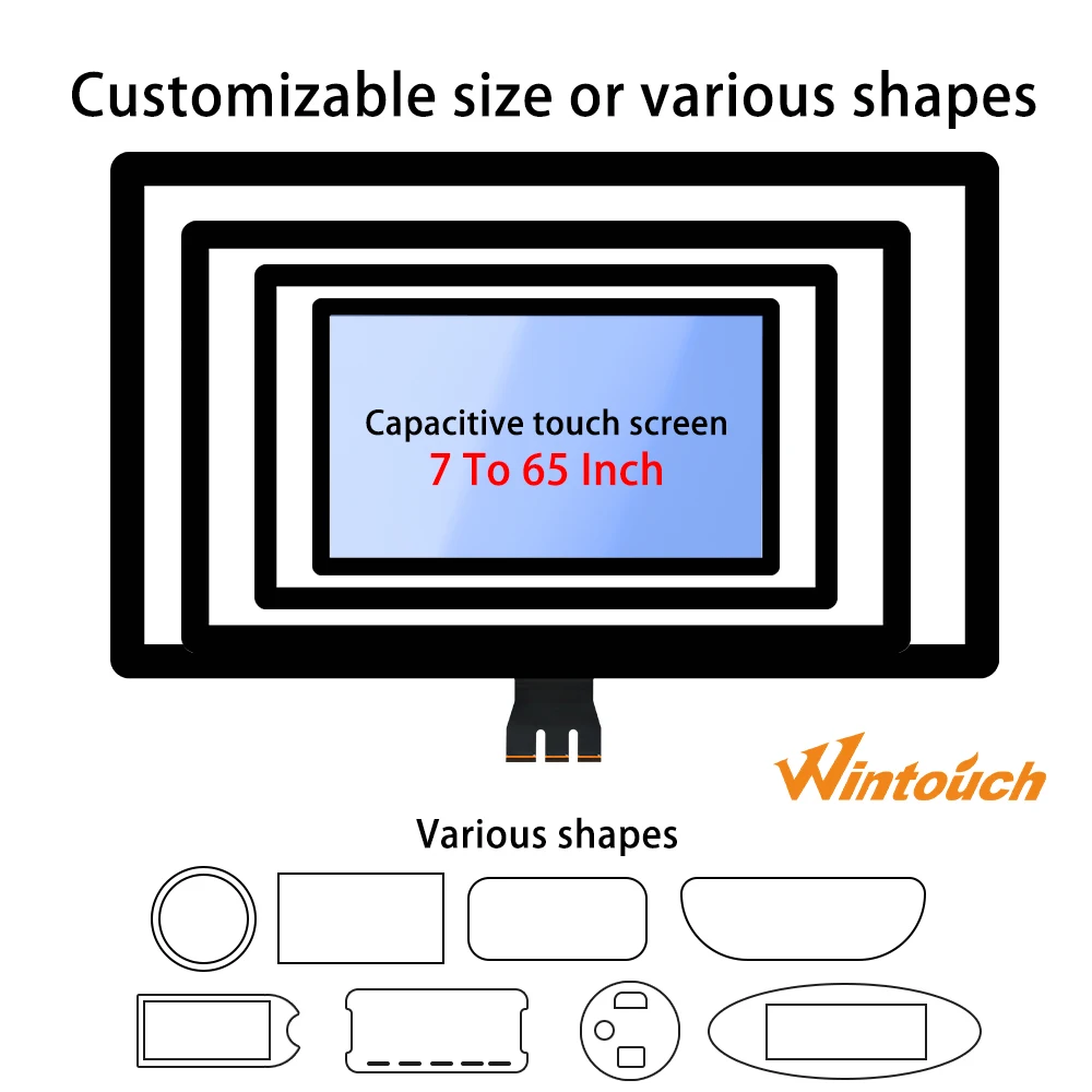 18.5 Inch Custom Size 7 to 65 Inch Capacitive Touch Screen Panel 10 Point Touch Medical Touch Screen Panel