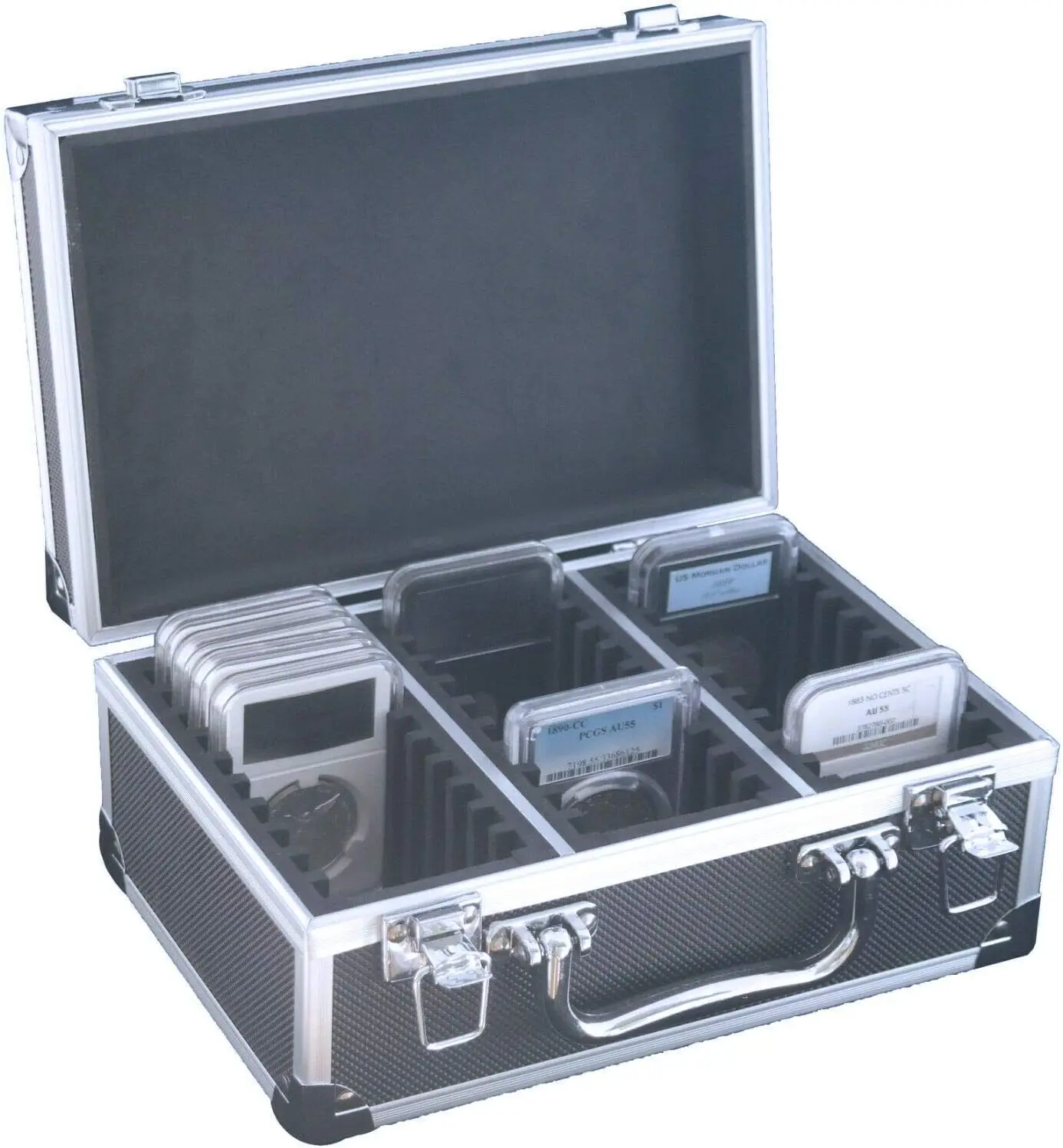 Certified Coin Slab Storage Box Aluminum Cargo Case Box Hold 30 PCGS NGC ICG New