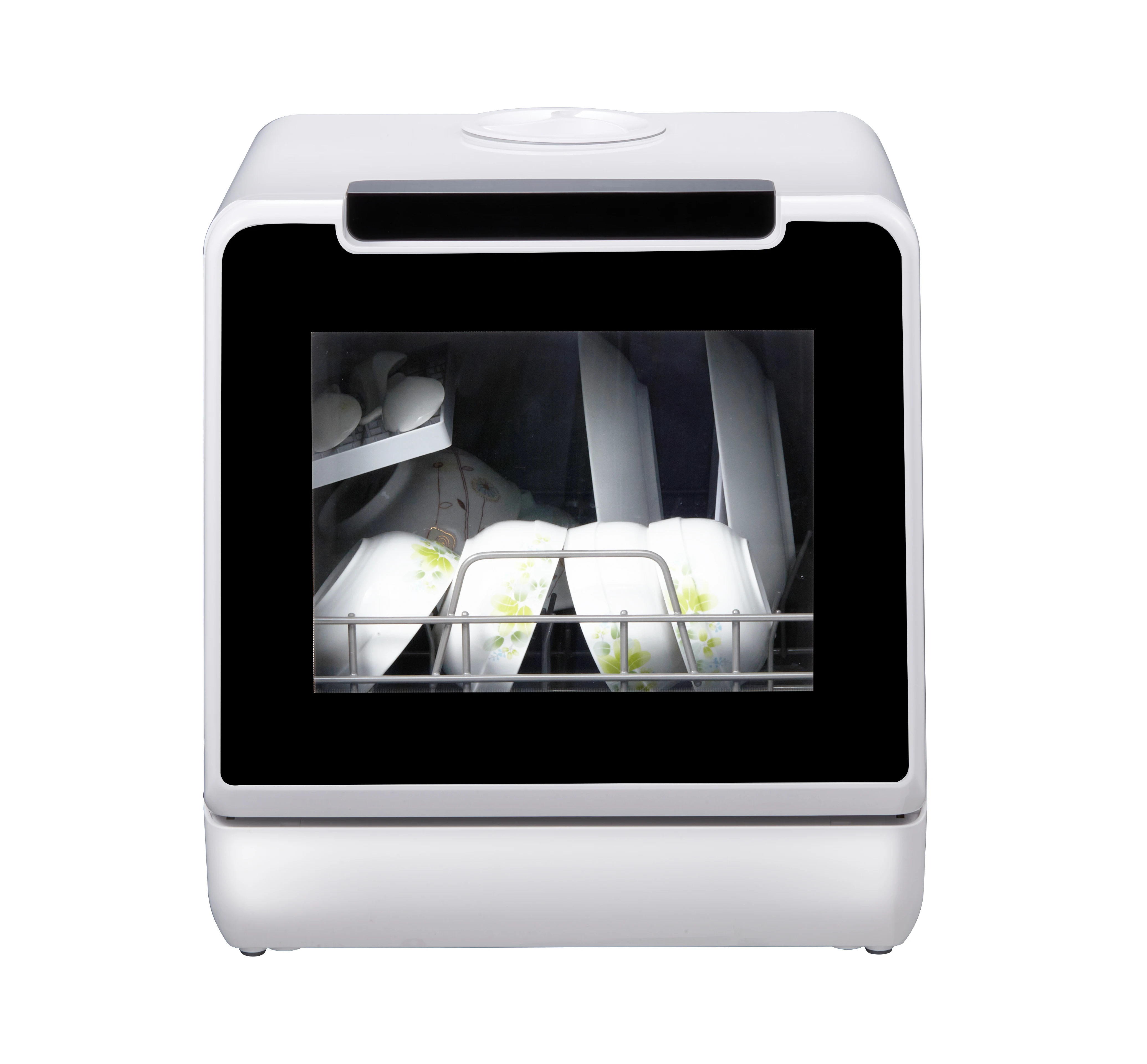 Modern portable smart dishwasher for home with cleaning drying