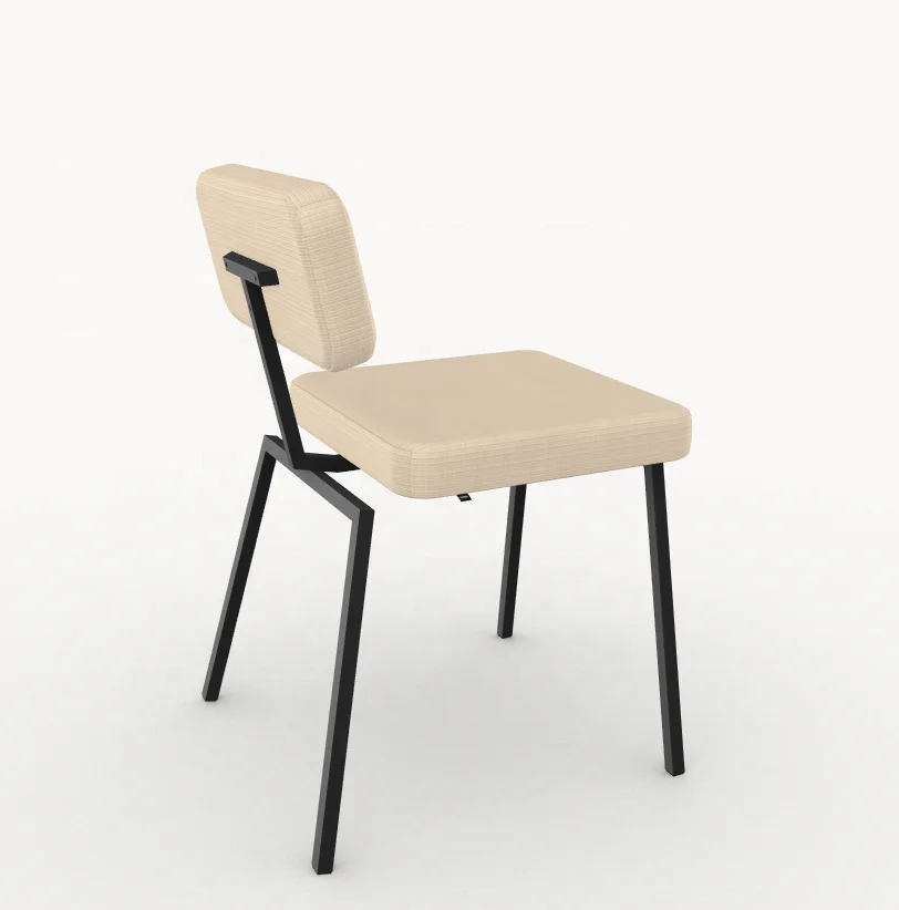 imported modern luxe kitchen room  velvet accent restaurant chaise metal legs dining chair silla tapizada chaise velour beige