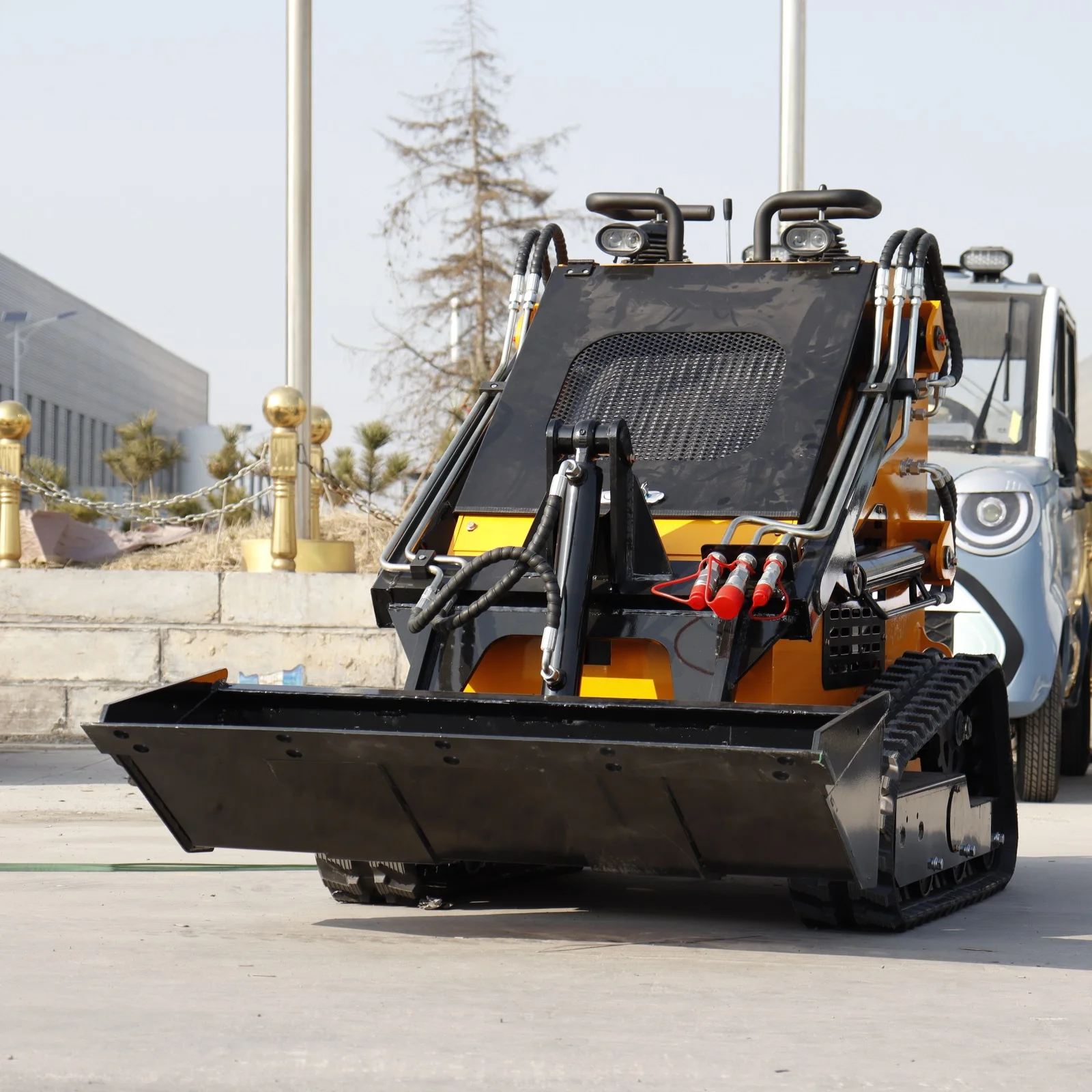 Китай хорошее качество погрузчик с бортовым поворотом HT380 EPA CE бензиновый двигатель мини-погрузчик ковшом