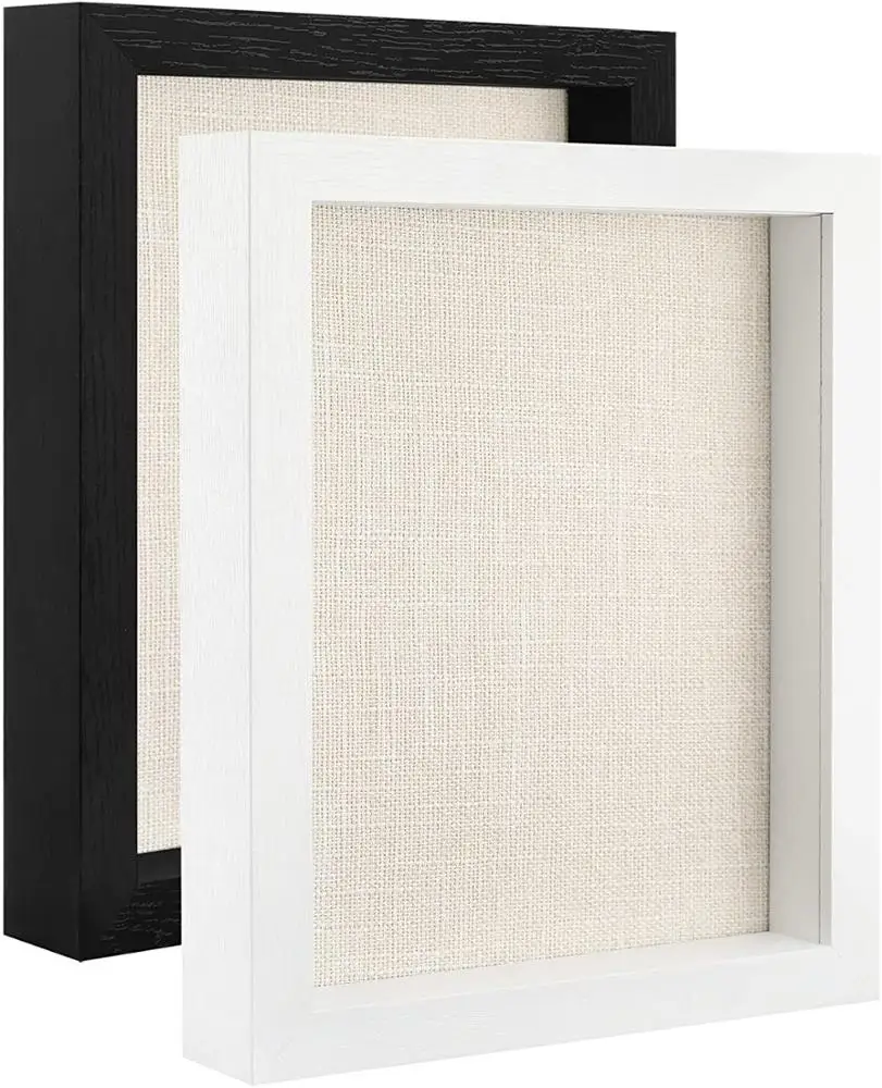 Black and White Shadow Box Wooden Stand Photo Frame for 8x10 Pictures
