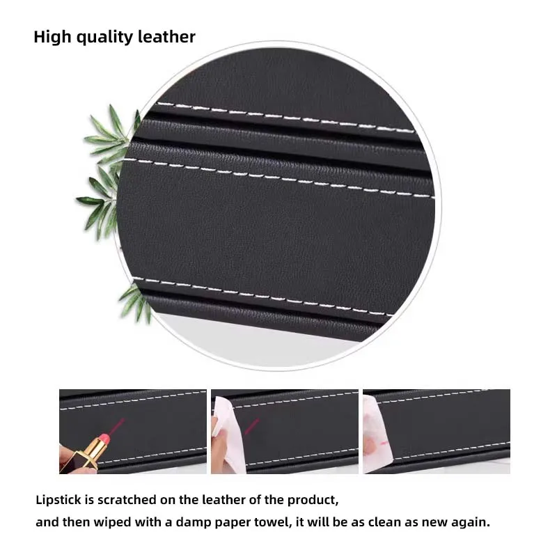 Hot Sale Christmas Gifts Double Holder Leather Multi-function Desk Stationery Organizer Pen Pencil Holder