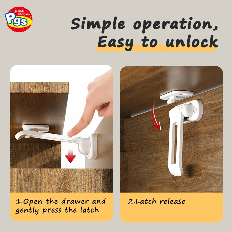 PRODIGY HG002 Safety Lock Child-Proof Plastic Door and Cabinet Handle Lock Secure for Newborns and Toddlers