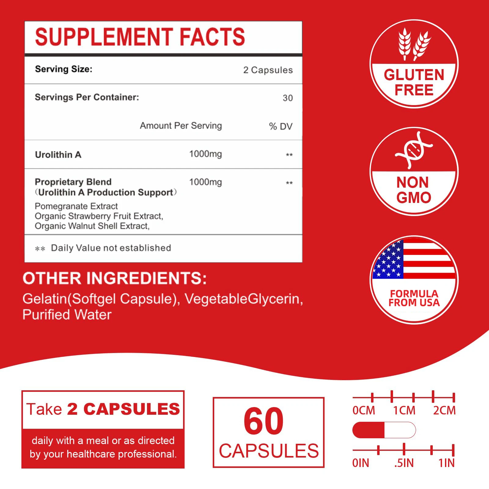 OEM/ODM Urolithin A Capsules Highly Pure Urolithin A For Healthy Aging Vitality Powerful NAD Boost Energy Supplements