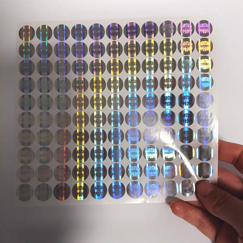Customized Logo Made Label Holographic Sticker Rainbow Effect Custom Hologram Sticker Label