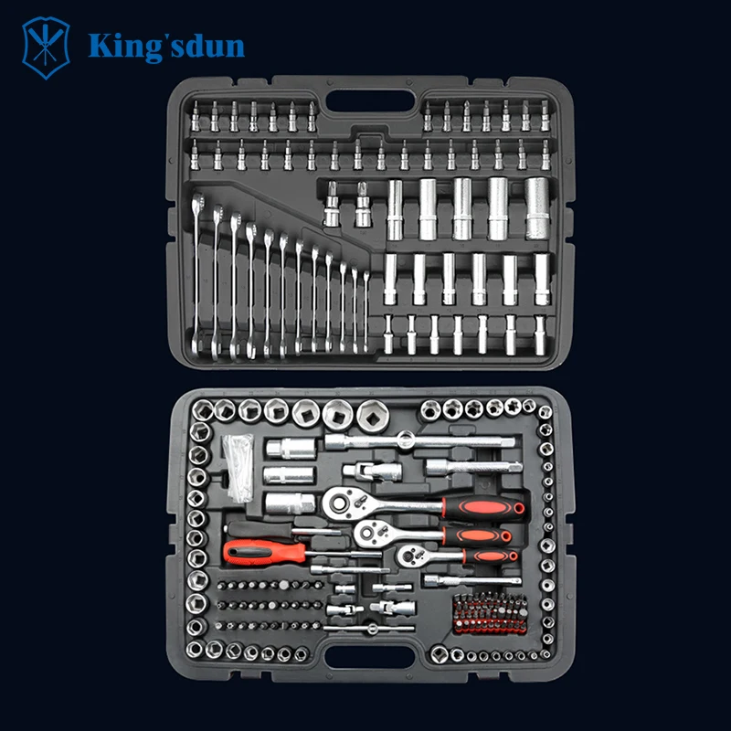 Kingsdun 216 ключ с храповым механизмом профессиональный ручной инструмент набор инструментов для ремонта автомобильных велосипедов