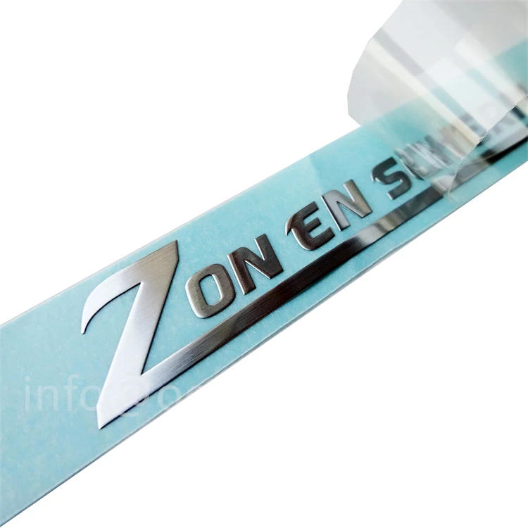 Custom transfer stickers for sunglasses gift box perfume bottle 3D trademark metal stickers