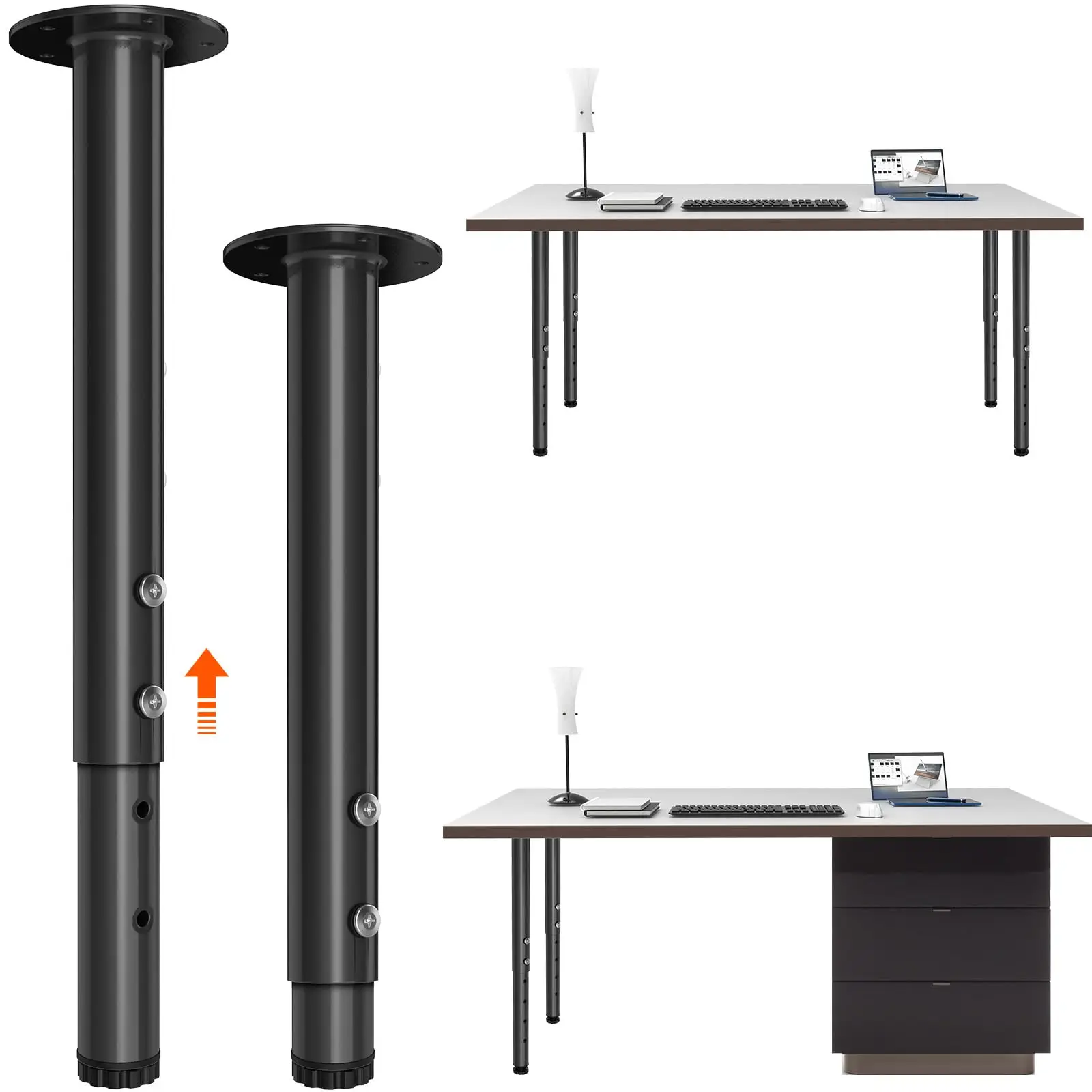 Adjustable Metal Desk Legs Home Office DIY Outdoor Modern Furniture Leg With Push Effect Table Legs Pipe