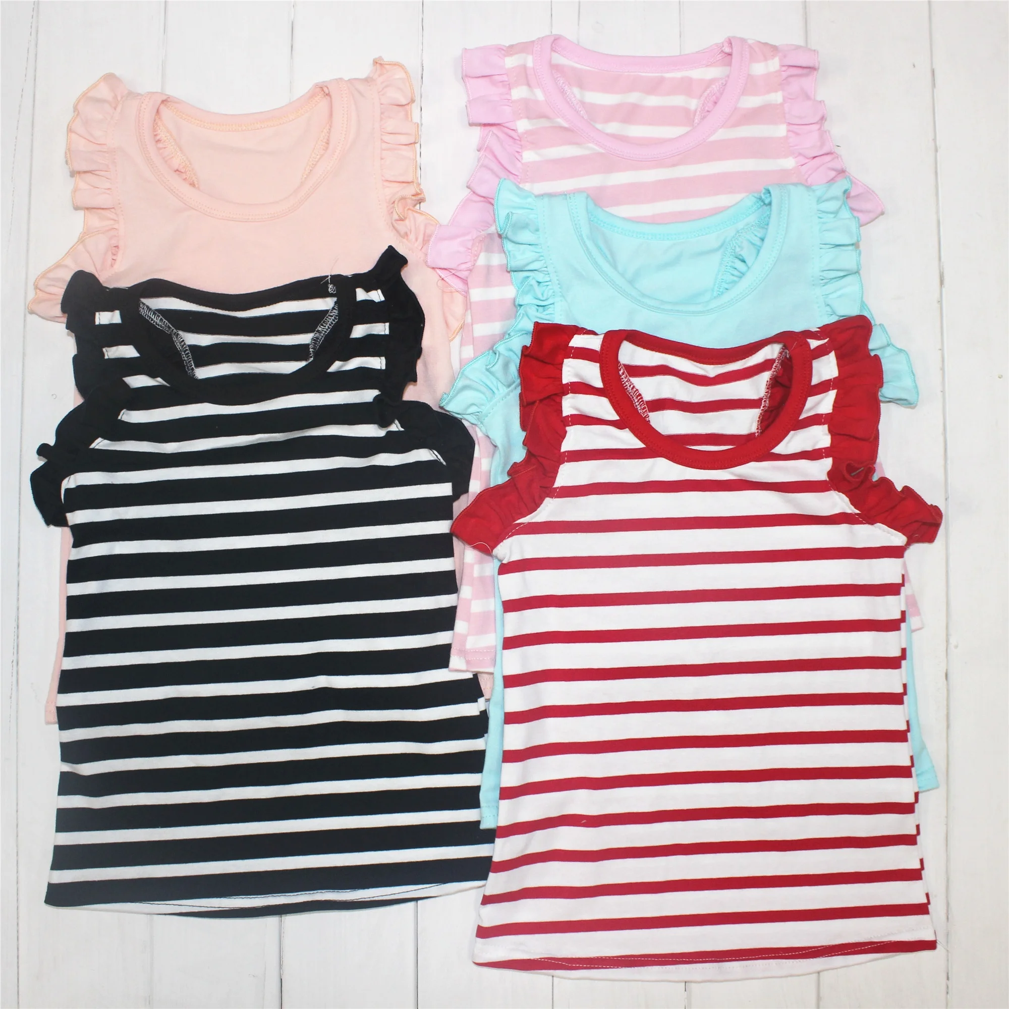 Colorful stripes baby tank top girl boutique clothes solid suitable cool baby girl clothes baby clothing wholesale