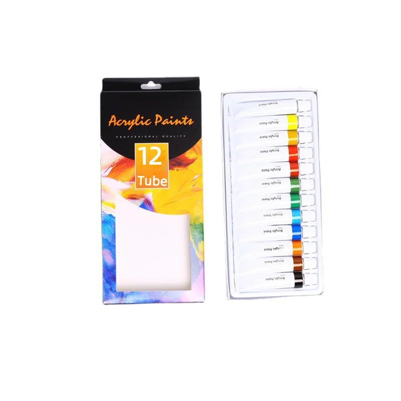 Art supplies 12 /24 Colors Acrylic Paint set custom Aluminum Tube Painting Pigment watercolor paint