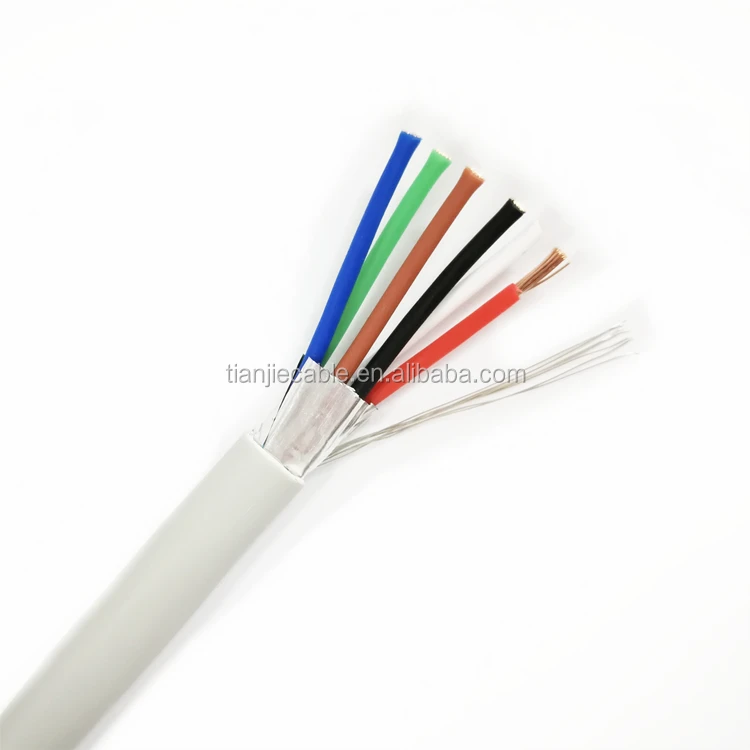 Factory Price Security Cable  18AWG 2-10 Cores stranded Bare Copper Shielded PVC Jacket Security Alarm Cables