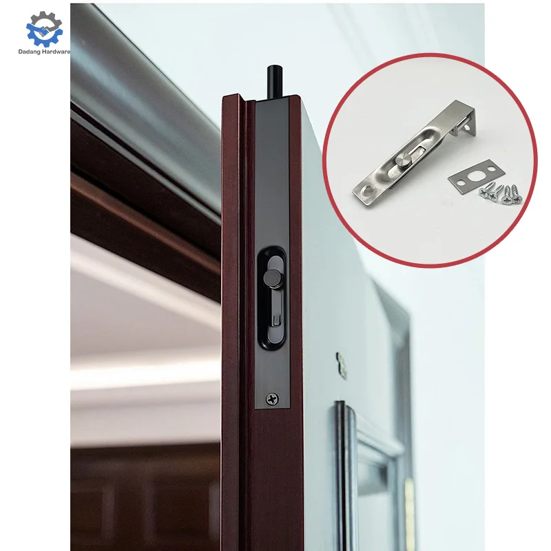 Door Accessories Factory 18 mm Width L Shape Stainless Steel Hidden Latch For Wood Door