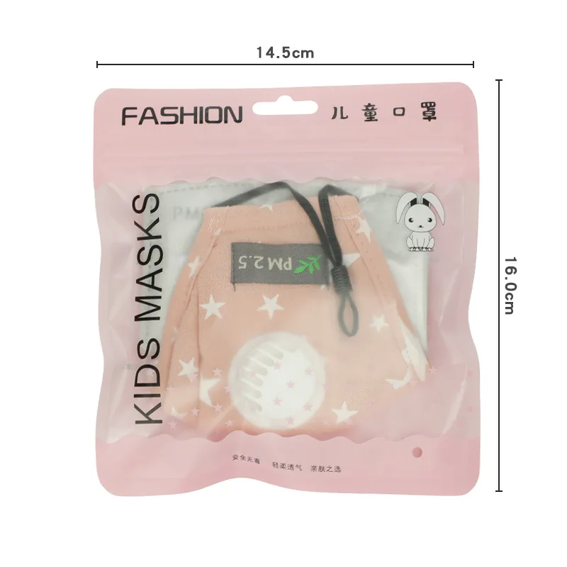 
Fast delivery kids cotton cartoon design maskes with filter valve washable reusable maskes PM2.5 outdoor fashion facemask 