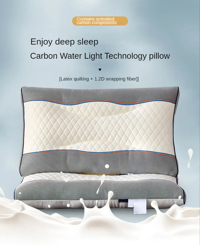Sustainable good quality natural rubber latex pillow with removable cover neck