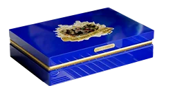 Custom popular high gloss lacquer lockable luxury spanish cedar wooden kit cohiba cigar humidor case showcase
