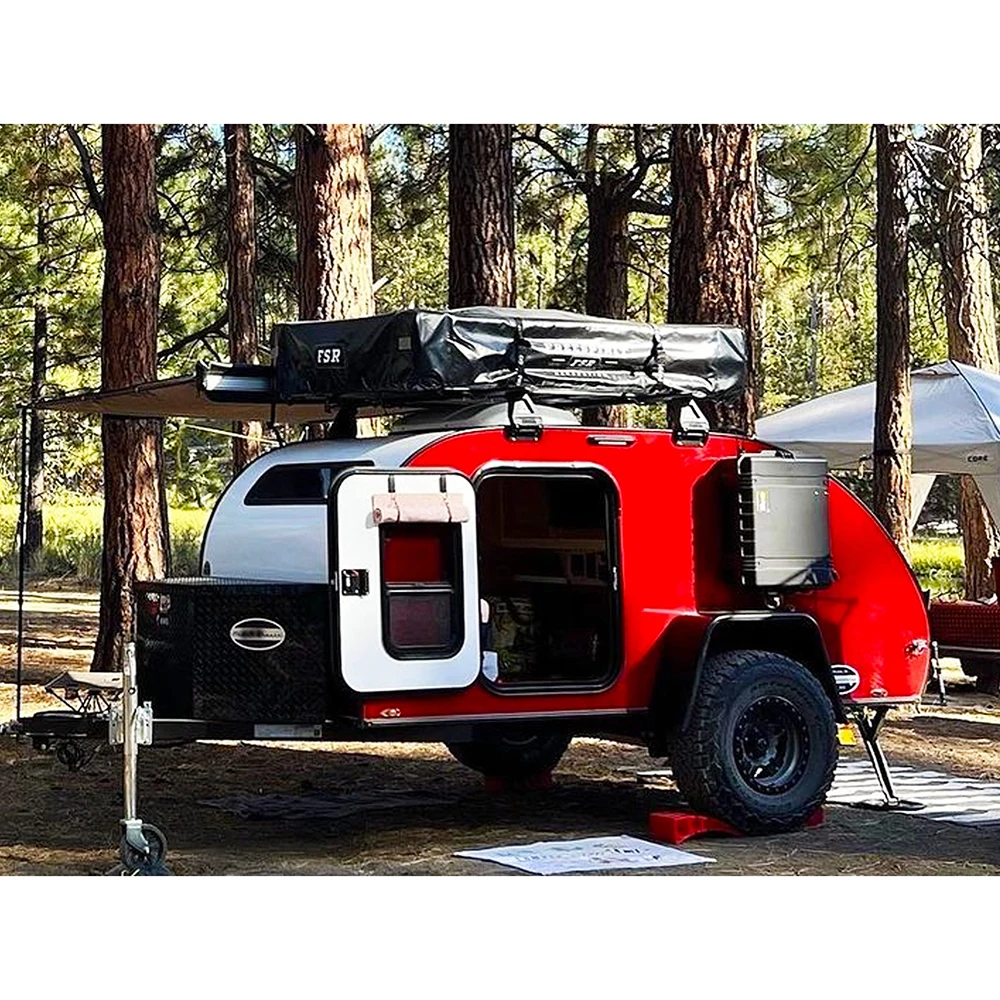 Professional chinese caravans teardrop camper tear drop semi offroad camper trailer  with high quality