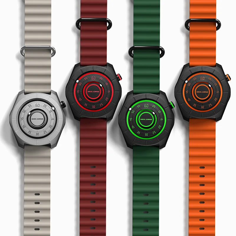 Fashion Design DANIEL GORMAN Trend Sports Watch For Men Waterproof Dual Track Night Light Magnetic Force Wristwatch Clock Reloj