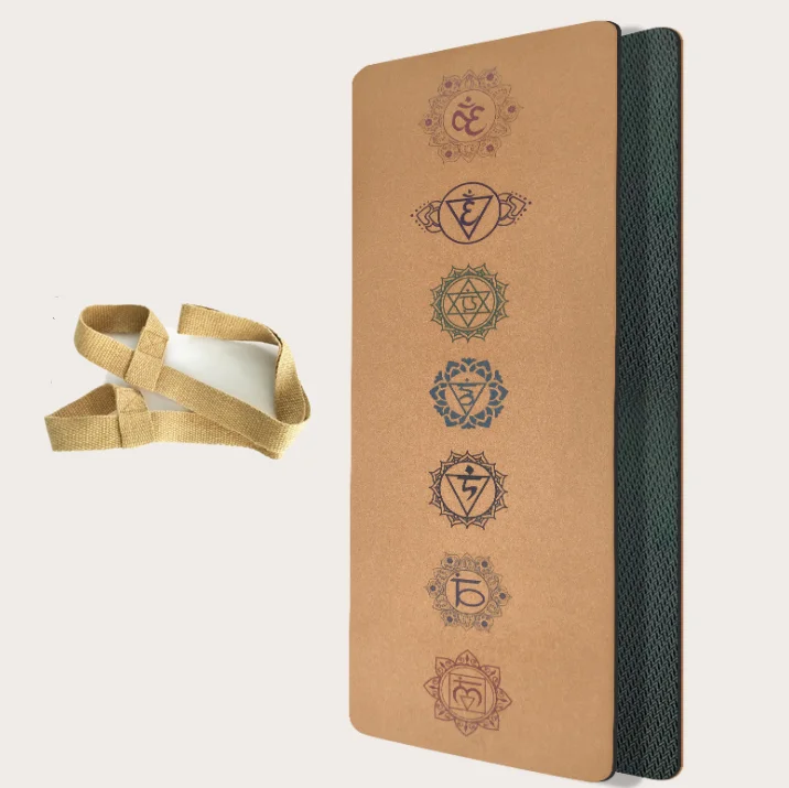 Недорогой экологически чистый натуральный пробковый и ТПЭ/натуральный резиновый коврик для йоги, экологически чистые пробковые коврики для йоги, Португалия