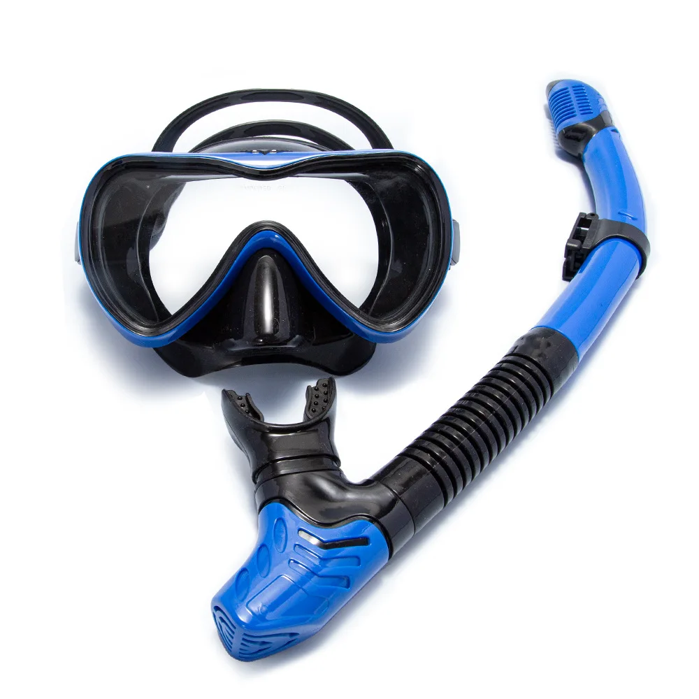 Deep sea dry scuba diving equipment underwater kit mask and snorkel set for adults breathing tube